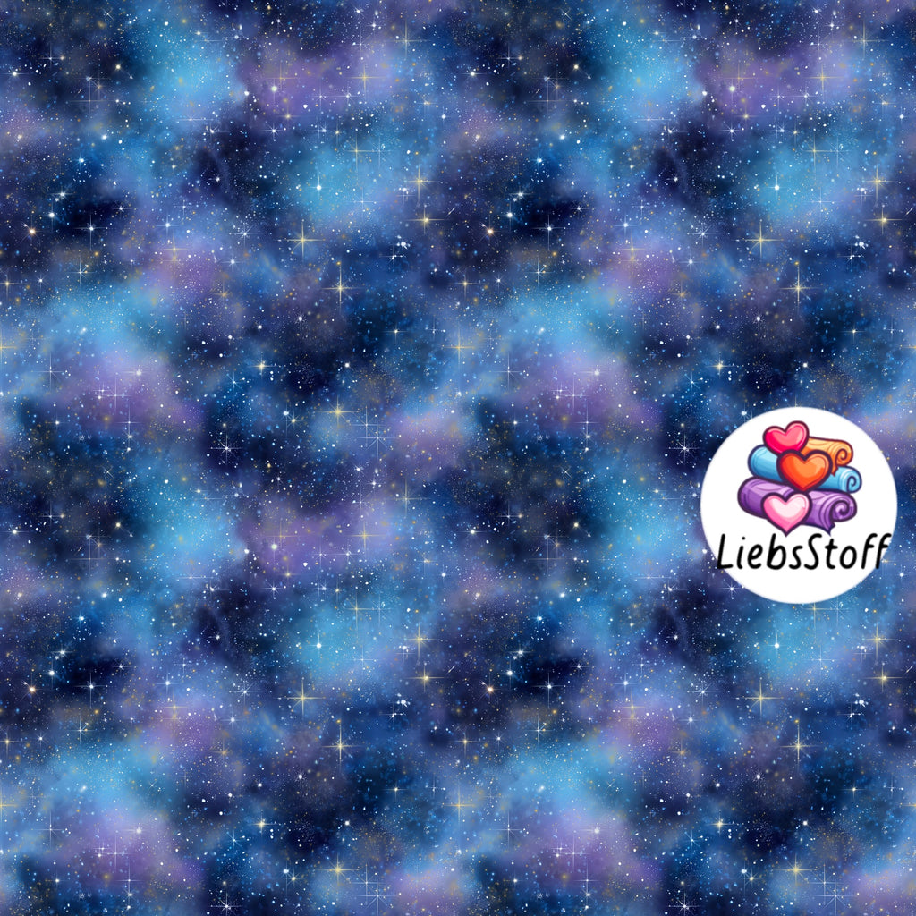 Meterware Stoff Sterne lila stars