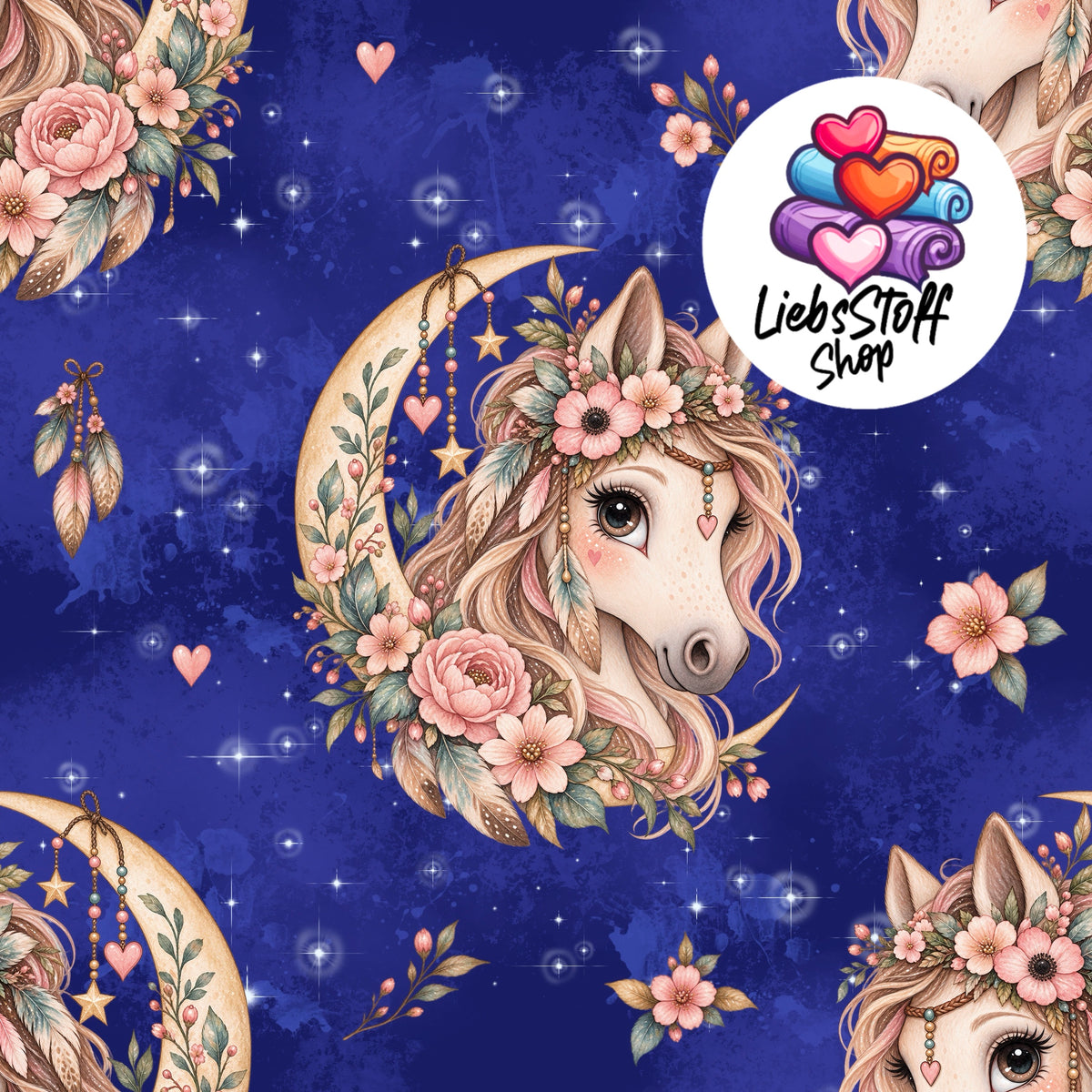 Meterware Stoff Pony boho Farbauswahl