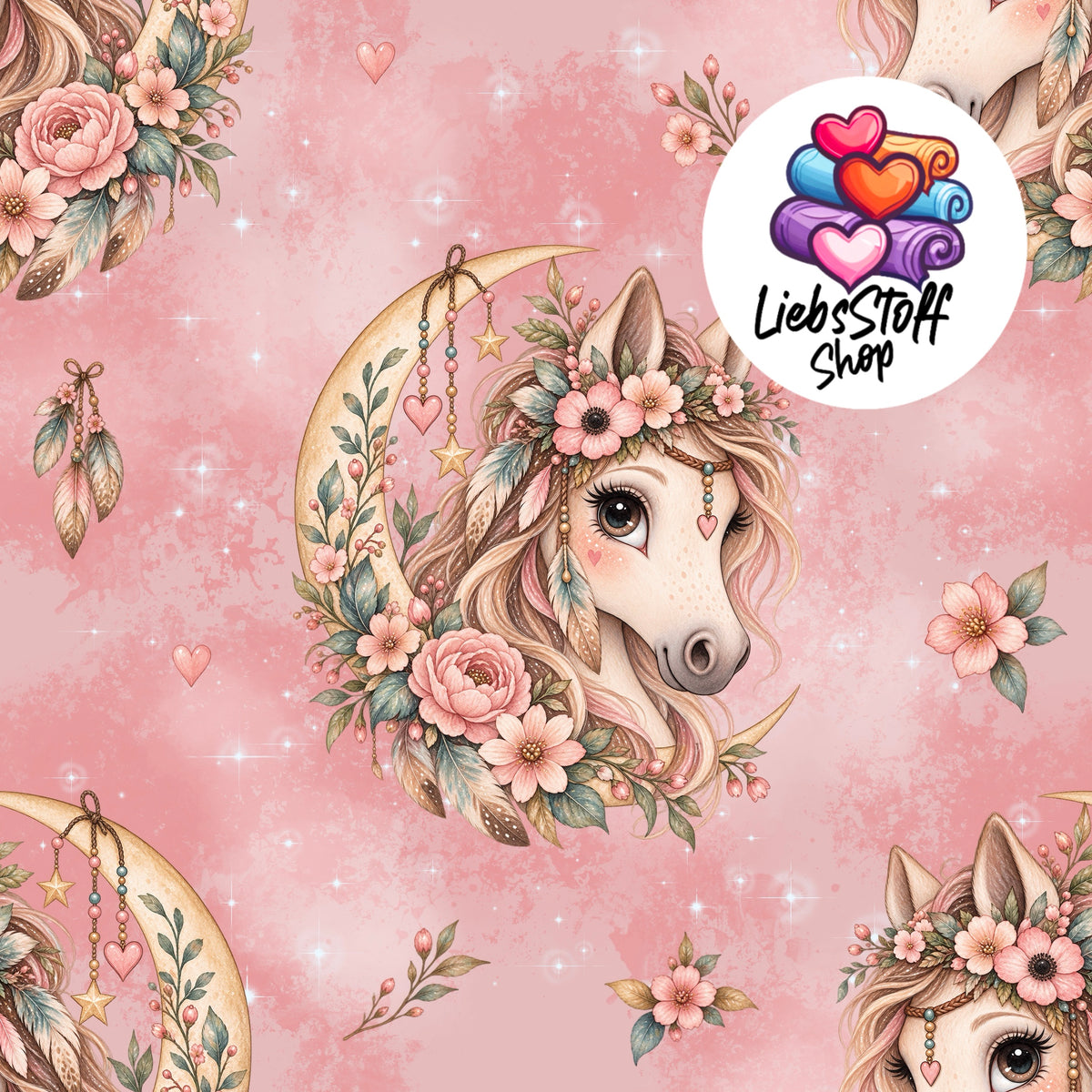 Meterware Stoff Pony boho Farbauswahl