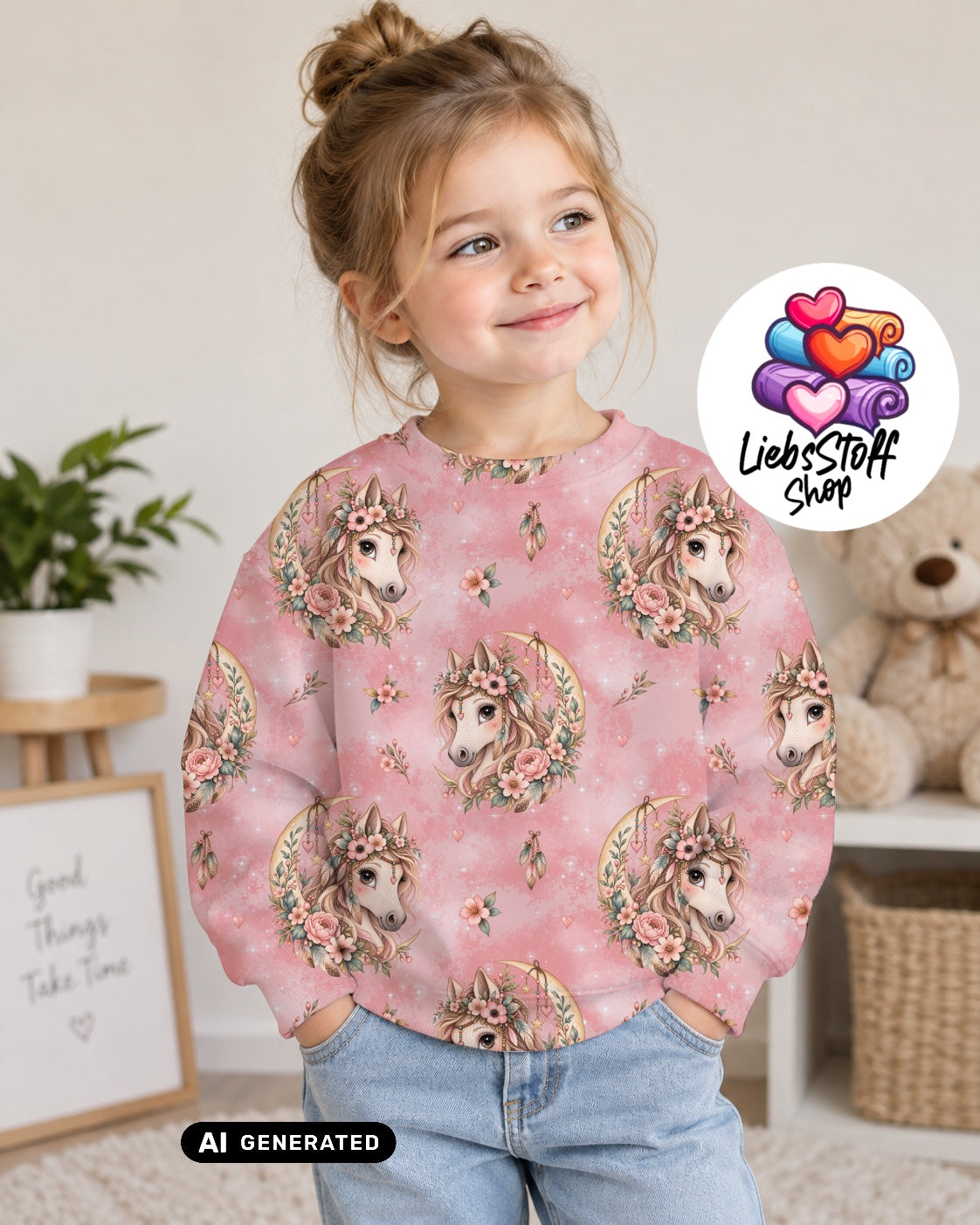 Meterware Stoff Pony boho Farbauswahl