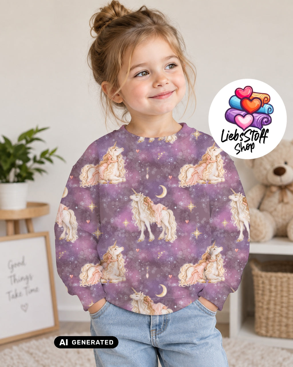 Meterware Stoff Mein Einhorn