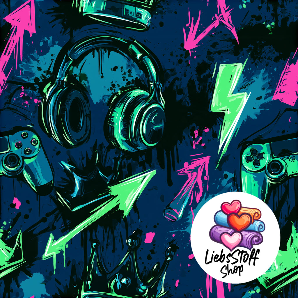 Meterware StoffGamer Cool Graffiti