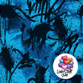 Meterware Stoff Blue Graffiti