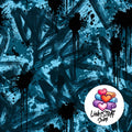 Meterware Stoff Blue Teal Graffiti