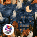 Meterware Stoff Halloween Geister Aquarell