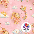 Meterware Stoff Hase mit Drachen Farbauswahl