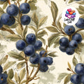 Meterware Stoff Herbst Beeren blau