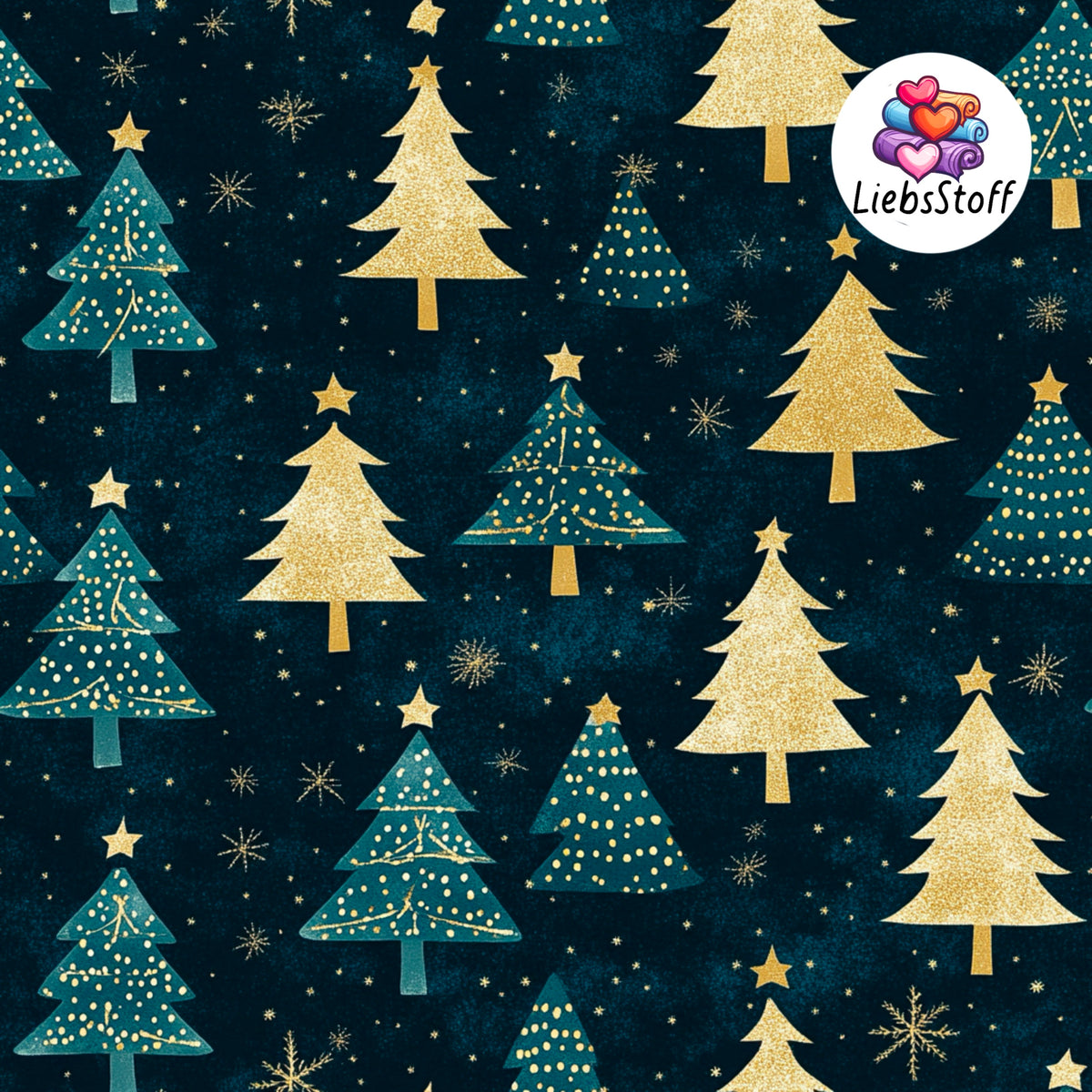 Meterware Stoff Weihnachtsbaum Christmas trees watercolor