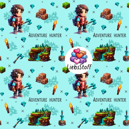 Meterware Stoff Adventure Hunter miner
