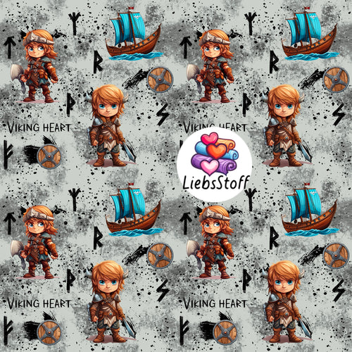 Meterware Kinderstoff Wikinger viking cool Baby