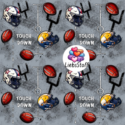 Meterware Kinderstoff Touch down football cool Baby
