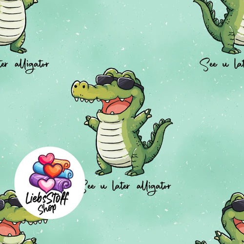Meterware Stoff Alligator cool Krokodil Farbauswahl