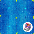 Meterware Stoff Fake Jeans Graffiti Neon