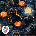 Meterware Stoff Schwarze Katze Halloween