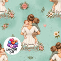 Meterware Stoff Mama mit Sohn und Baby Farbauswahl