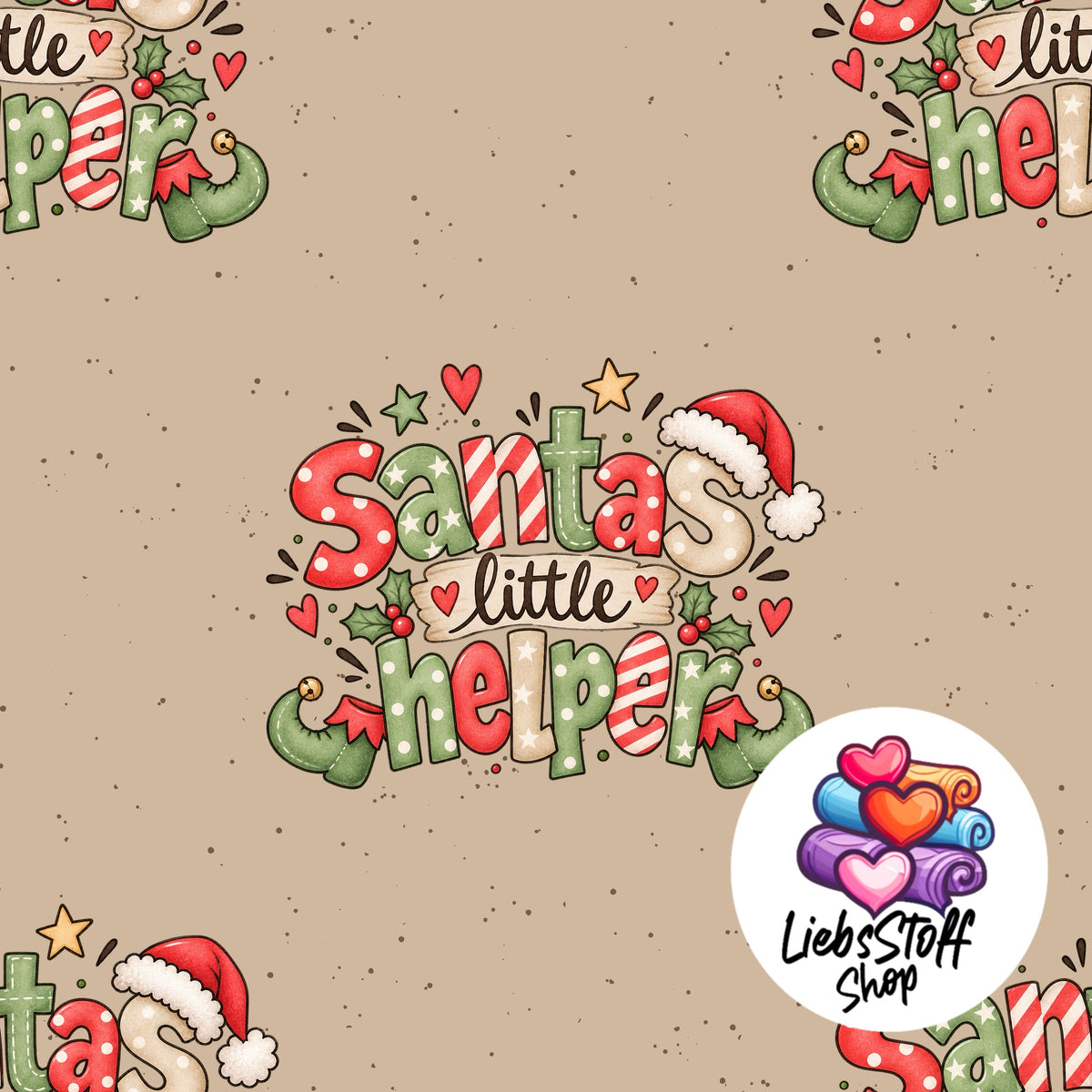 Meterware Stoff Santas Little Helfer Weihnachten Farbauswahl