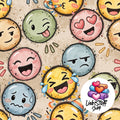 Meterware Stoff smiley Farbauswahl