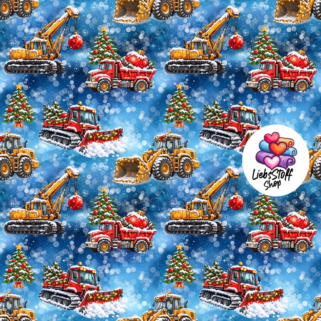 Meterware Stoff Weihnachtsbaustelle Farbauswahl