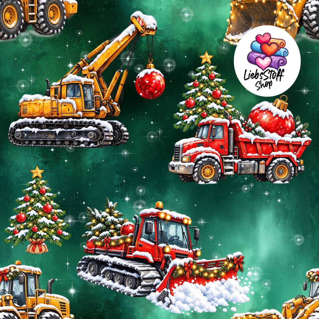 Meterware Stoff Weihnachtsbaustelle Farbauswahl