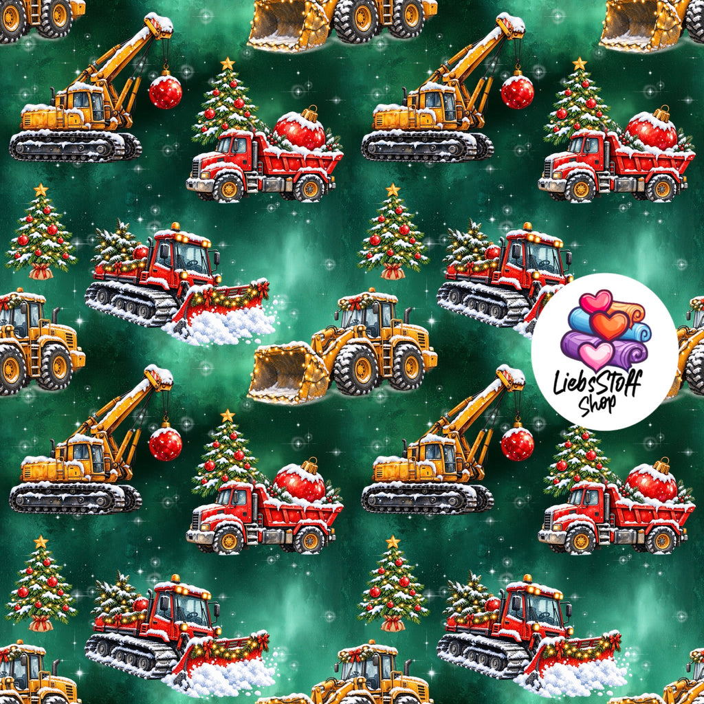 Meterware Stoff Weihnachtsbaustelle Farbauswahl
