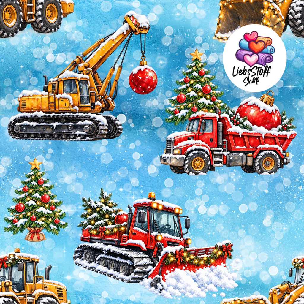Meterware Stoff Weihnachtsbaustelle Farbauswahl