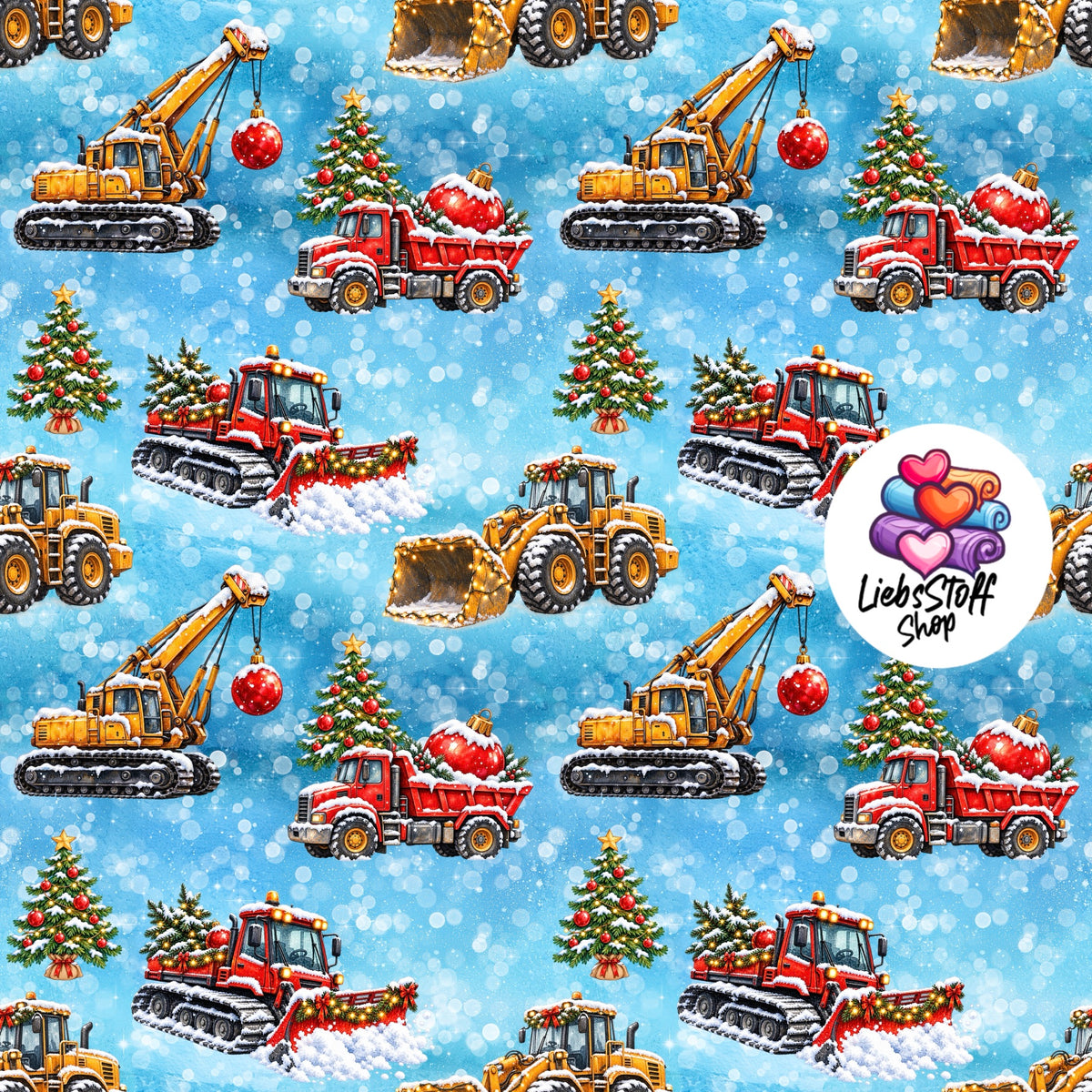 Meterware Stoff Weihnachtsbaustelle Farbauswahl